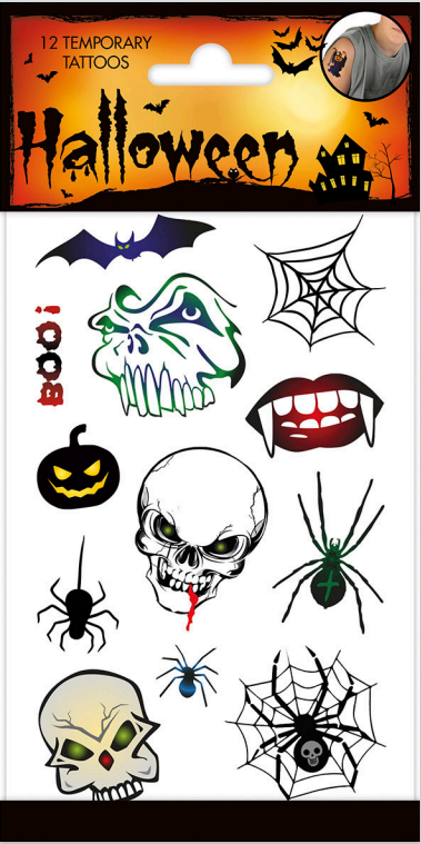 12x Plak Tattoos Halloween