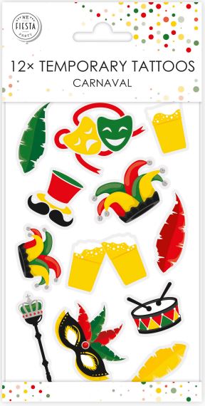 12x Plak Tattoos Carnaval