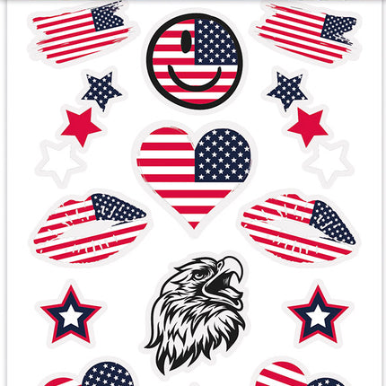 12x Plak Tattoo Amerika / USA