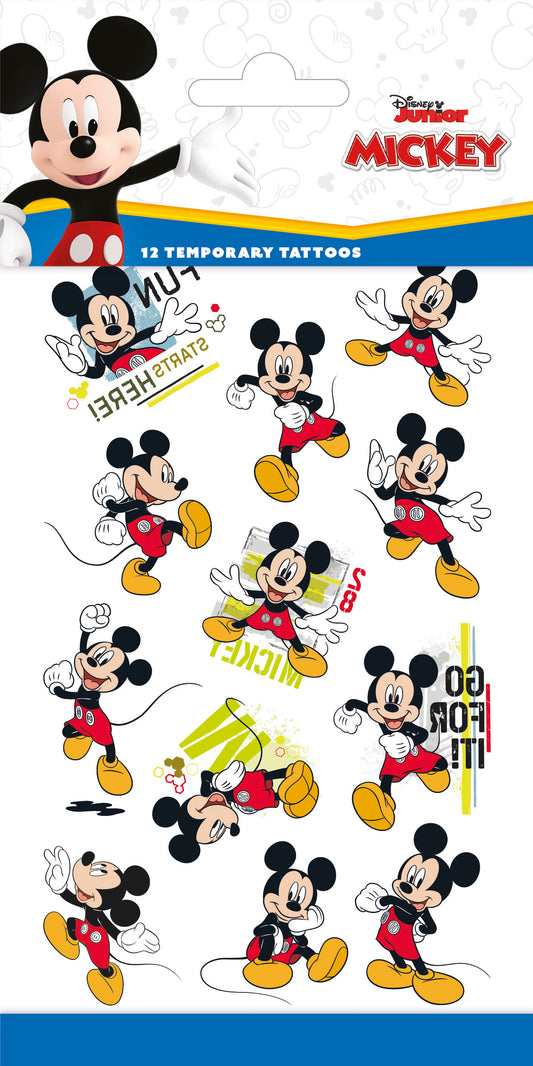 12x Plak Tattoos Disney Mickey Mouse