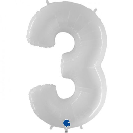 Folieballon nmr. 3 - Kleuren selecteerbaar