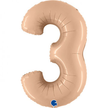 Folieballon nmr. 3 - Kleuren selecteerbaar